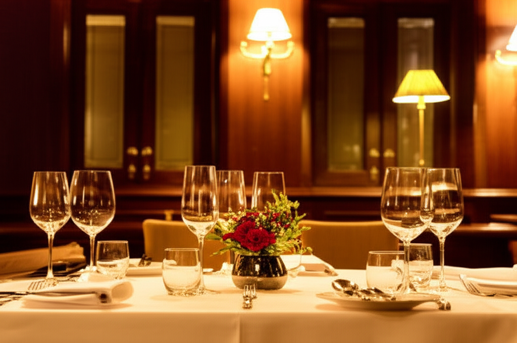 Elegant evening dining in Kolkata